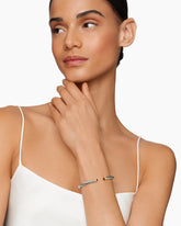 Classic Cable Bracelet in Sterling Silver with 14K Yellow Gold and Black Onyx, 5mm